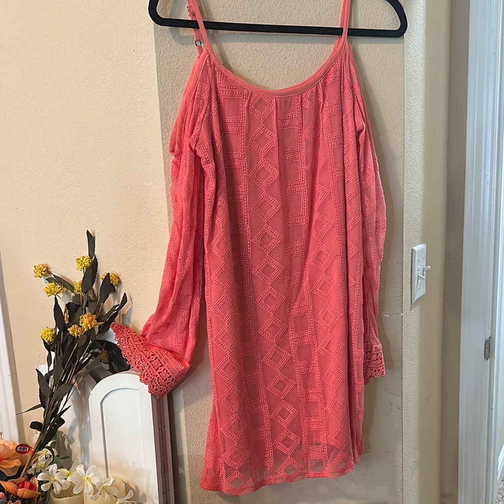 Coral Off-Shoulder Dress NWOT-